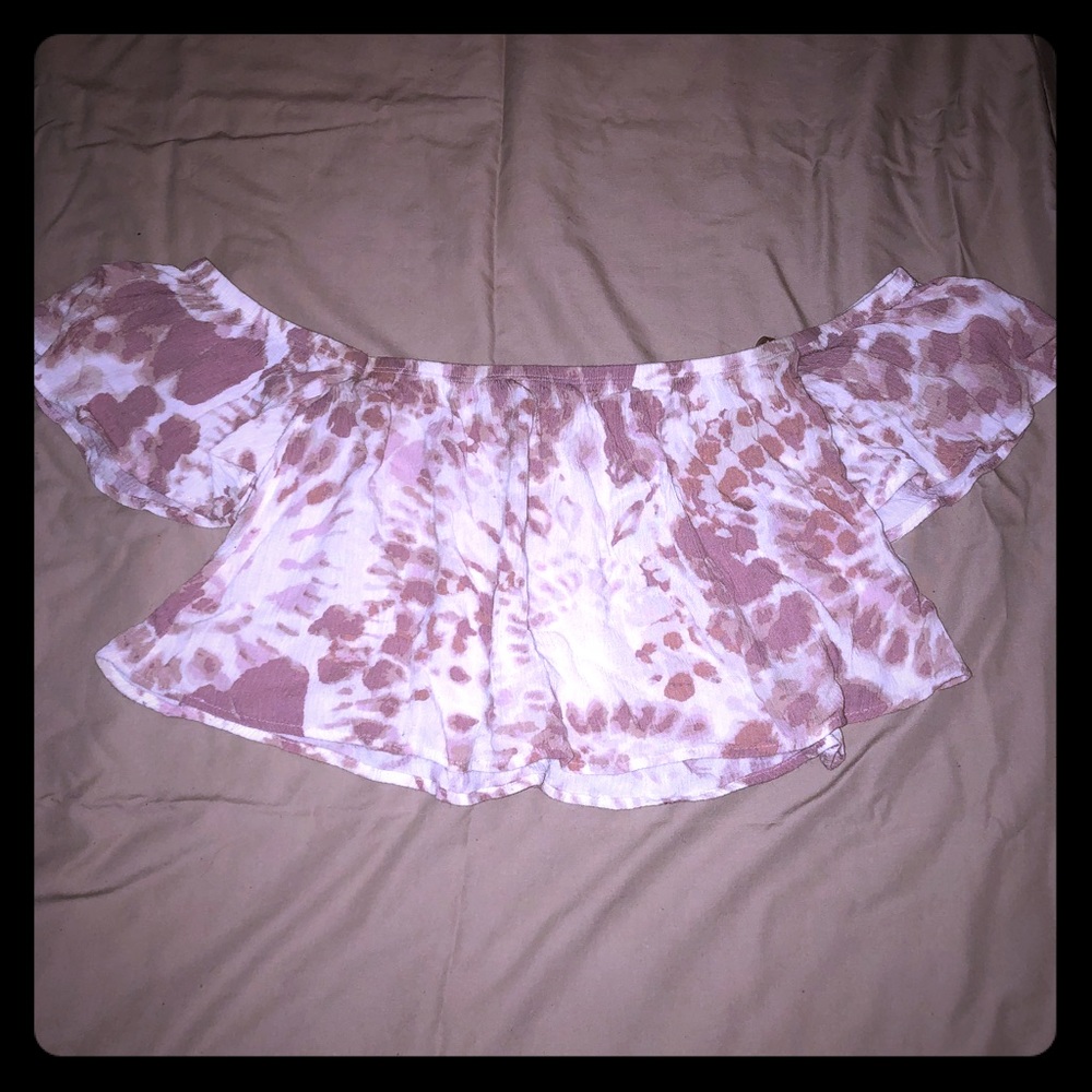 Pink and white crop top